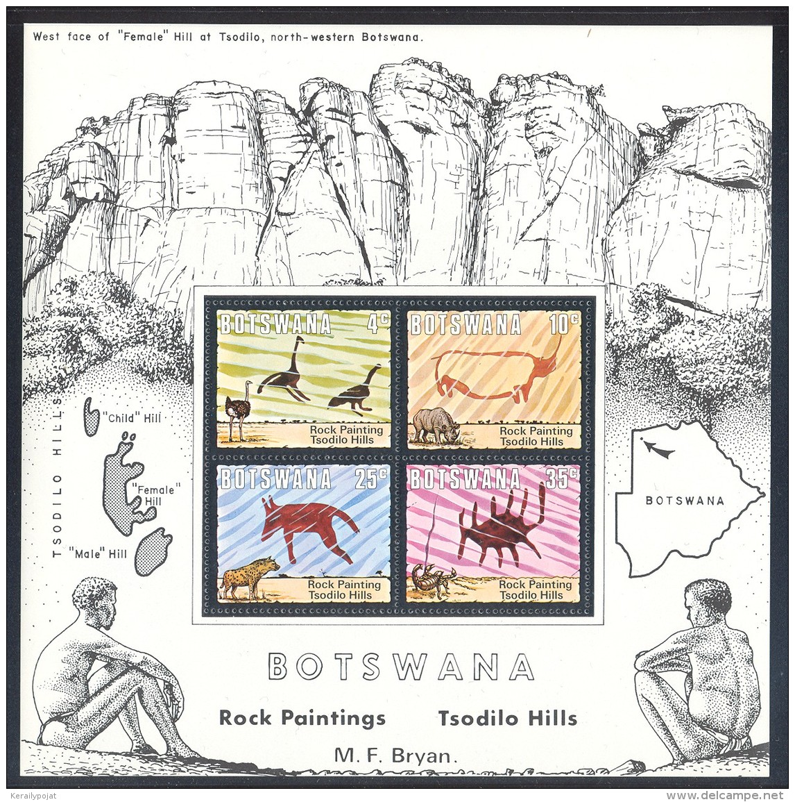 Botswana - 1975 Rock Paintings Block MNH__(THB-1856) - Botswana (1966-...)