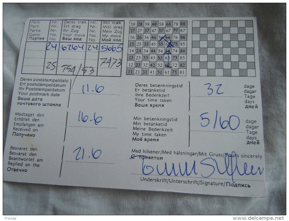 ECHECS - CHESS - SCHACH - Carte Joyeux -SCACCHI -Chess Correspondence - SWEDEN  1999 3 - Schach