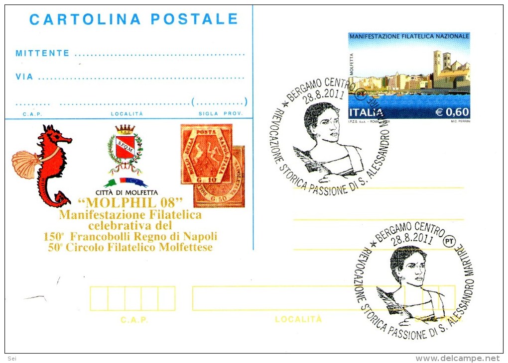 A 4375 - Interi Annullo, Passione S.Alessandro, Molphil, Molfetta - Interi Postali