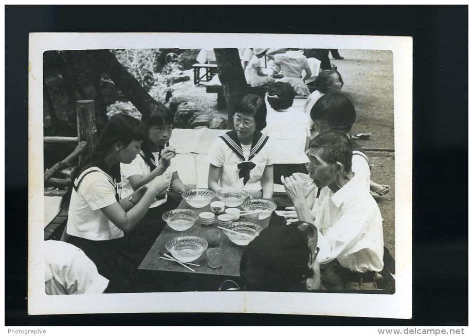 Japon Shimonoseki Vie Etudiante Japonais Ancienne Photo Snapshot Amateur 1958 - Anonymous Persons