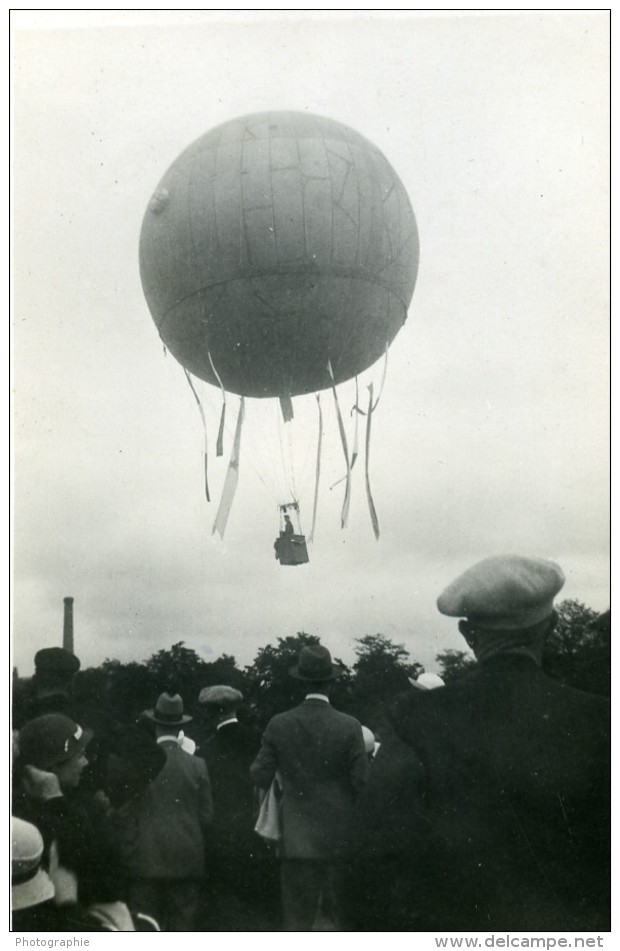 France Fives Lille Fêtes Aerostation Ballon Ancienne Photo Snapshot Amateur 1935 - Aviation