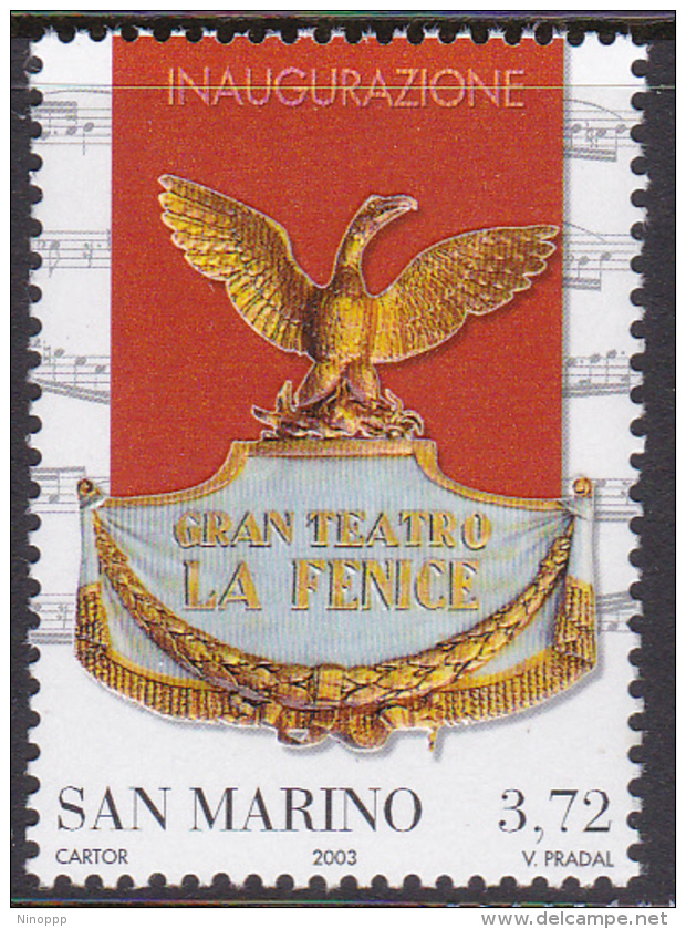 San Marino 2003 Reconstructionof La Fenice Theater MNH - Oblitérés