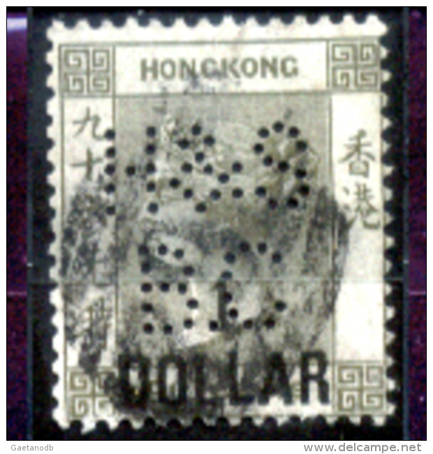 Hong-Kong-035 - 1885-90: Y&T N. 52 (o), "perfin",privo Di Difetti Occulti.- - Oblitérés