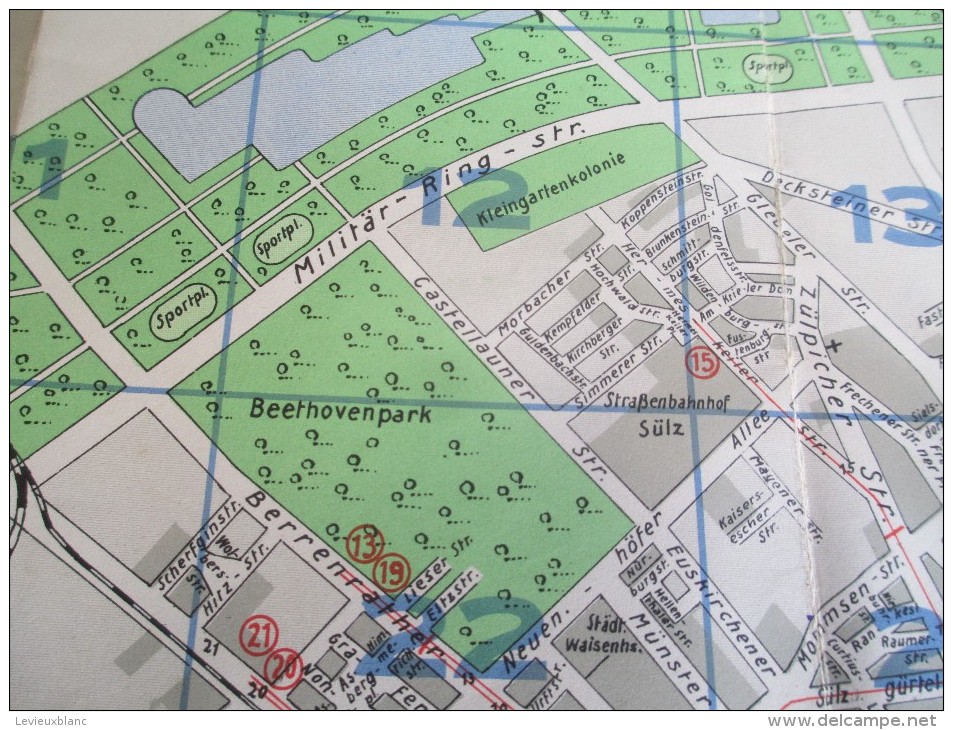 Plan de Ville/ Carte routiére et Ferroviaire ville de KÖLN/Cologne/DUX Stadtplan/ Honnefelder/Vers 1939-1944  PGC102