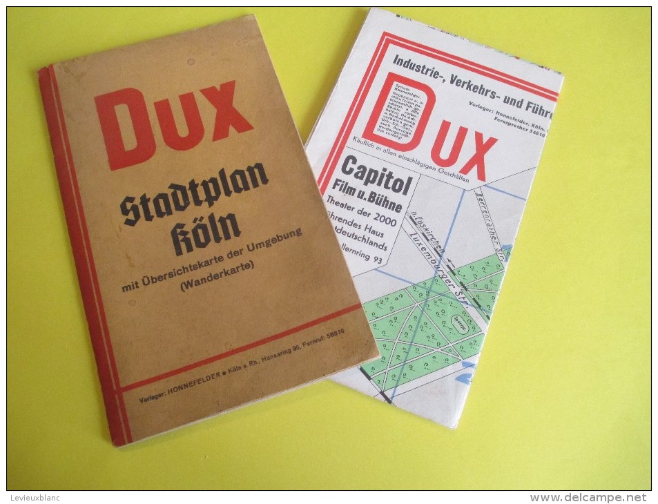 Plan de Ville/ Carte routiére et Ferroviaire ville de KÖLN/Cologne/DUX Stadtplan/ Honnefelder/Vers 1939-1944  PGC102