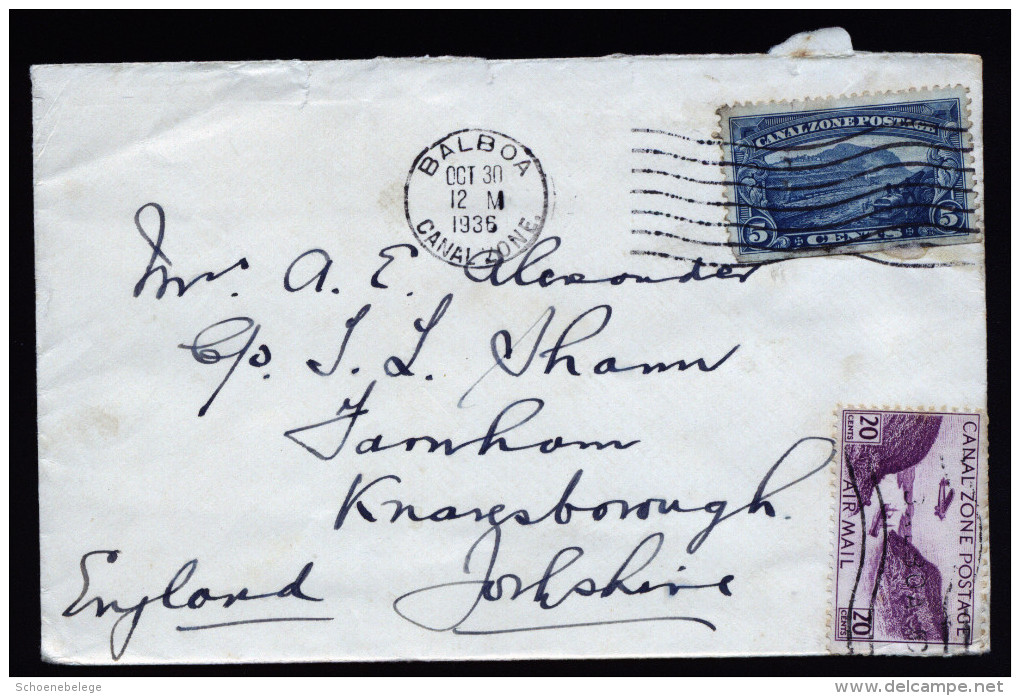 A3970) US Canal Zone Cover From Balboa 10/30/1936 To UK - Canal Zone