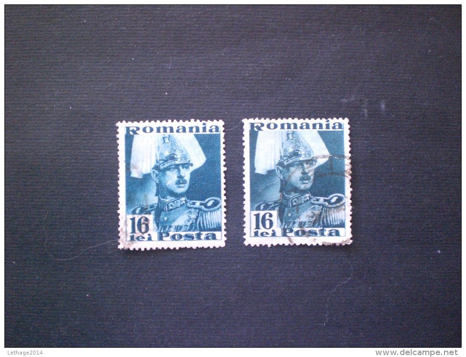 STAMPS ROMANIA 1935 -1940 King Carol II   VARIETA TIPOGRAFICA ! BLUE E OLTREMARE  !! - Varietà & Curiosità