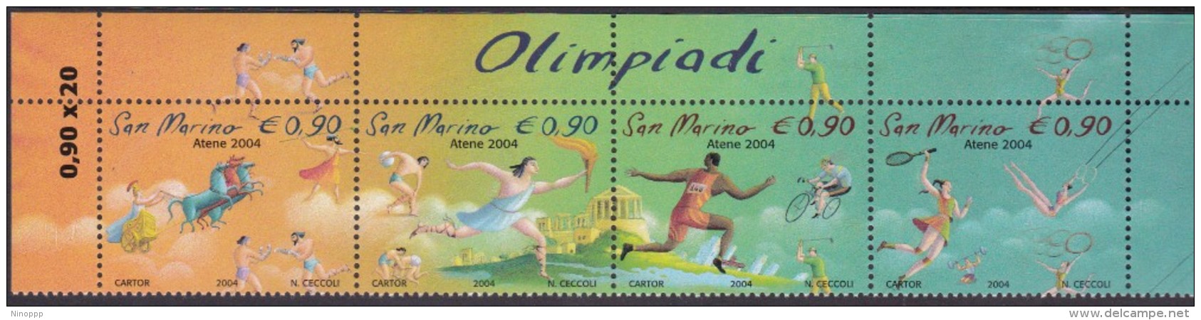 San Marino 2004 Athens Olympic Games  MNH - Oblitérés