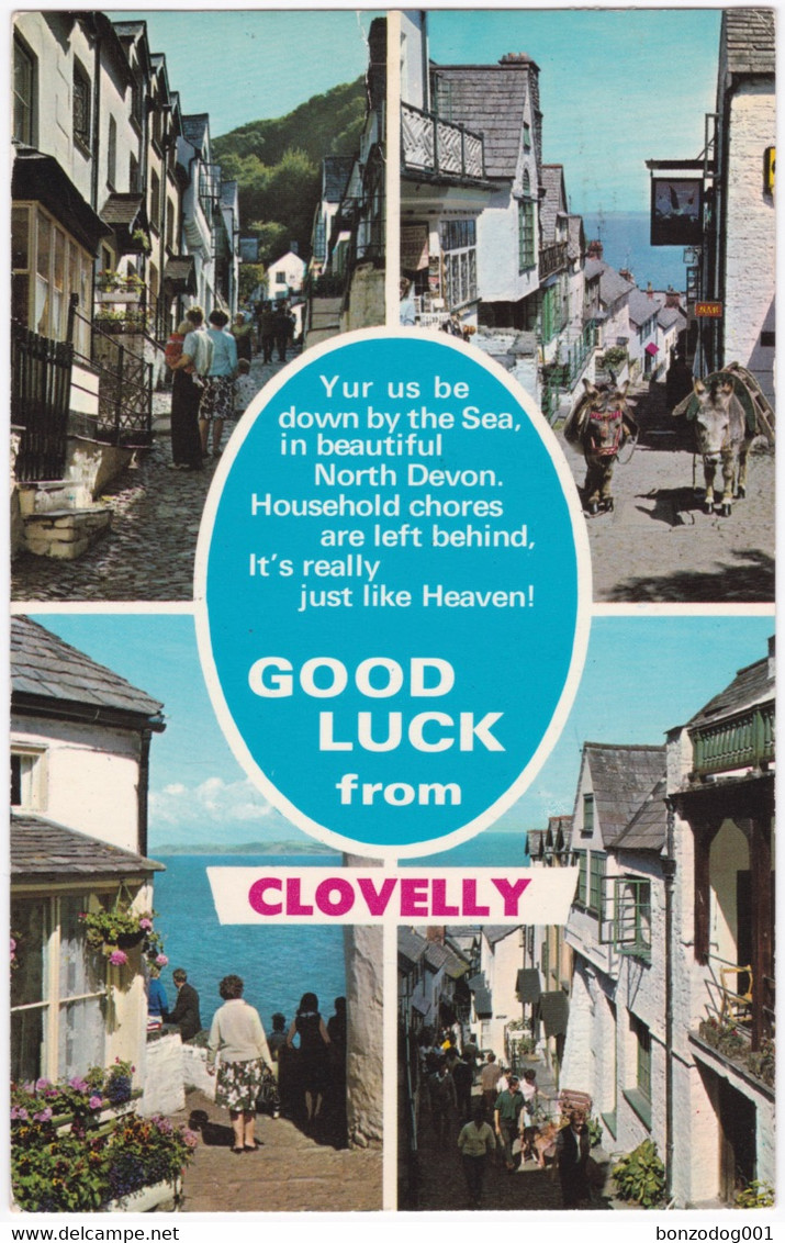 Good Luck From Clovelly, Devon Mutliview - Clovelly