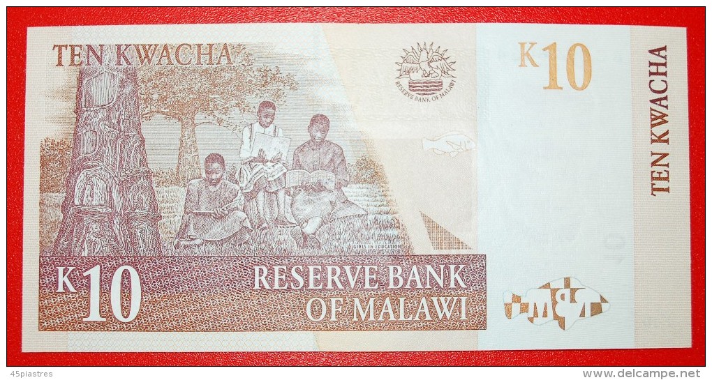 * FISH AND BOAT: MALAWI ★ 10 KWACHA 2004 UNC CRISP!  LOW START&#9733;NO RESERVE! - Malawi