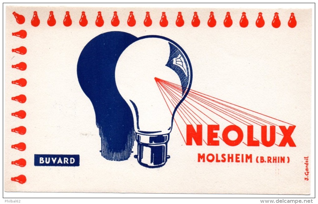 Buvard Lampes Neolux, Molsheim, Bas-Rhin. - Electricity & Gas