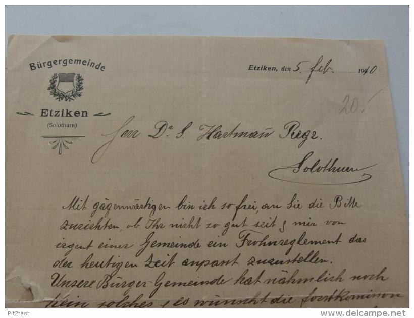 Brief Aus Etziken / Solothurn , 1900 , Wasseramt , Franz Meier , Dr. Hartmann !!! - Sonstige & Ohne Zuordnung