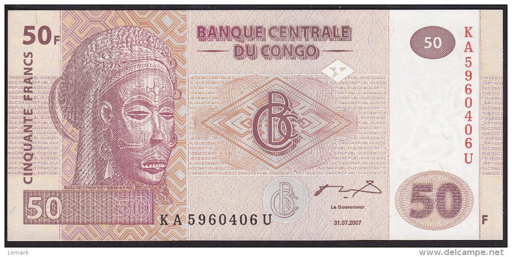 Congo Democratic Republic 50 Franc 2007 P97 UNC - Democratic Republic Of The Congo & Zaire