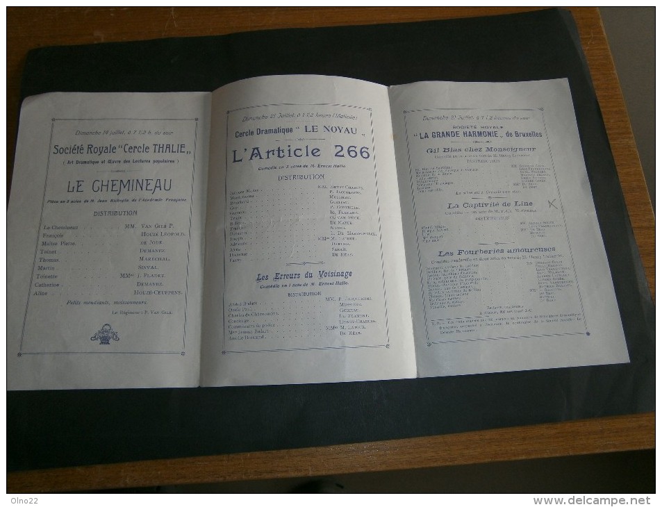 BRUXELLES 1912 - PROGRAMME KERMESSE DE BRUXELLES + FETES NATIONALES-REPRESENTATIONS THEATRE ROYAL DU PARC - Programmes