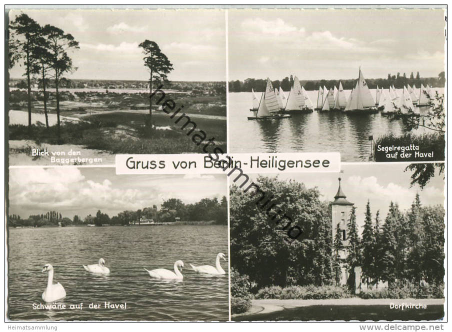 Berlin Heiligensee - Dorfkirche - Segelregatta - Foto-Ansichtskarte - Reinickendorf