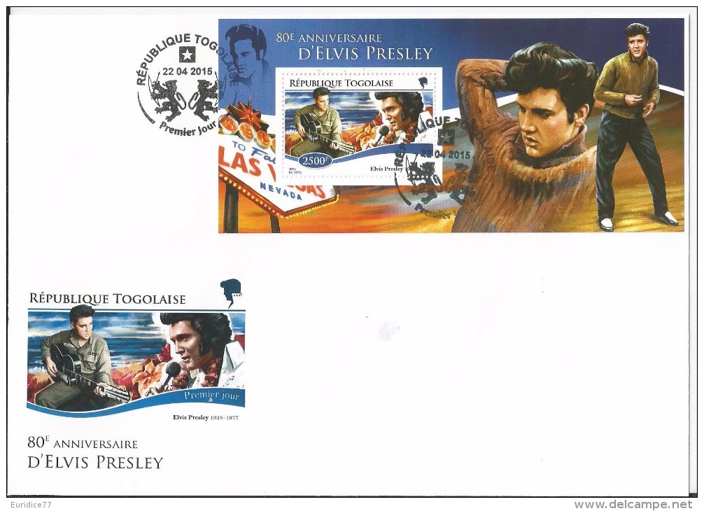 Togo 2015 - Elvis Presley Official Sheet FDC - First Day Cover - Elvis Presley