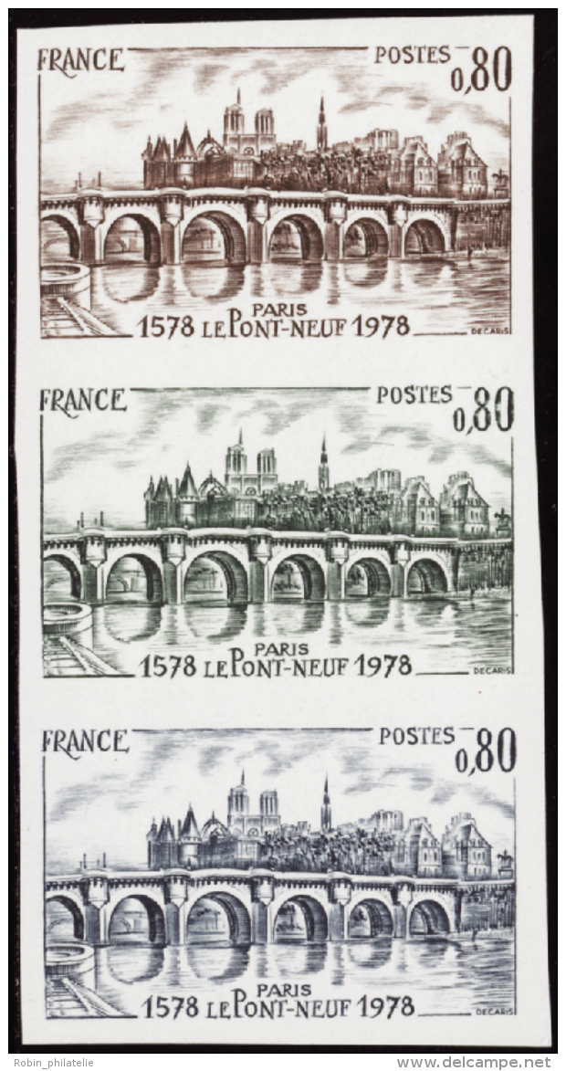 France Essais De Couleur N°1997 Le Pont Neuf De Paris Bande De 3 Bdf Qualité: ** Cote: 90 - Otros & Sin Clasificación