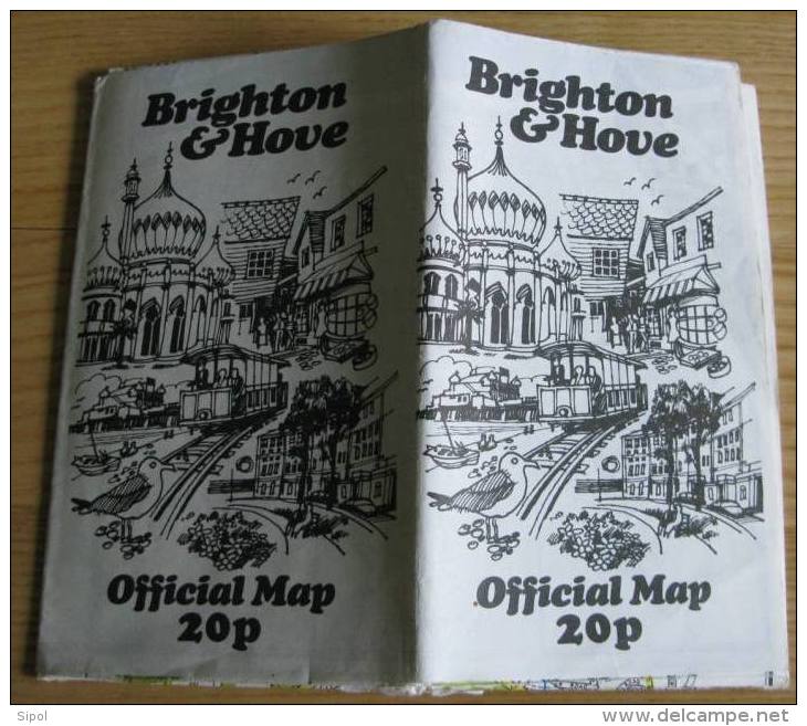 Plan De La Ville De Brighton And Hove Avec Liste Des Rues Et Emplacement Des Curiosités + Qq Pubs - Europe