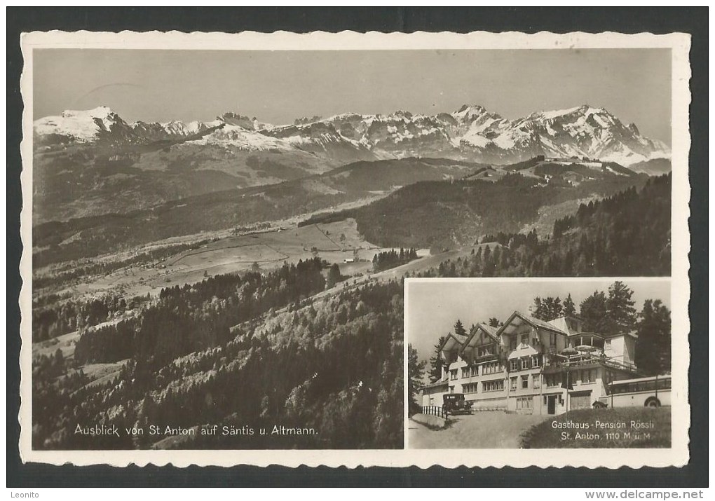 ST. ANTON AI Säntis Altmann Oberegg Gasthaus PEnsion Restaurant RÖSSLI 1936 - Oberegg