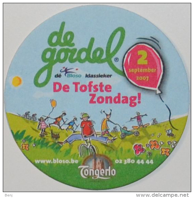 Sous-bock TONGERLO De Gordel 2007 De Tofste Zondag Cyclisme Bierdeckel Beermat Bierviltje (CX) - Sous-bocks