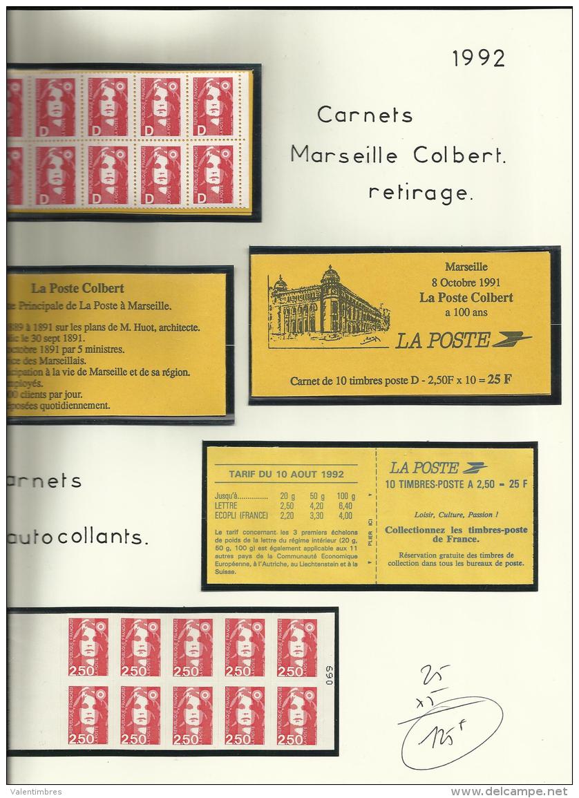 France collection  carnets Marianne de Briat sous faciale booklets markenheftchen sur 13 feuilles SAFE