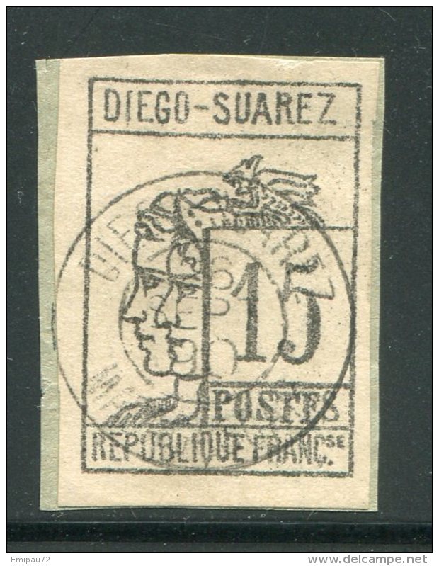 DIEGO SUAREZ- Y&T N°8- Oblitéré Sur Fragment (très Belle Oblitération) - Used Stamps