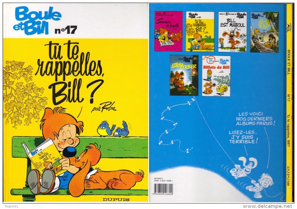 BOULE ET BILL N ° 17 " TU TE RAPPELLES BILL ?   "   DUPUIS   DE 1980  TBE - Boule Et Bill