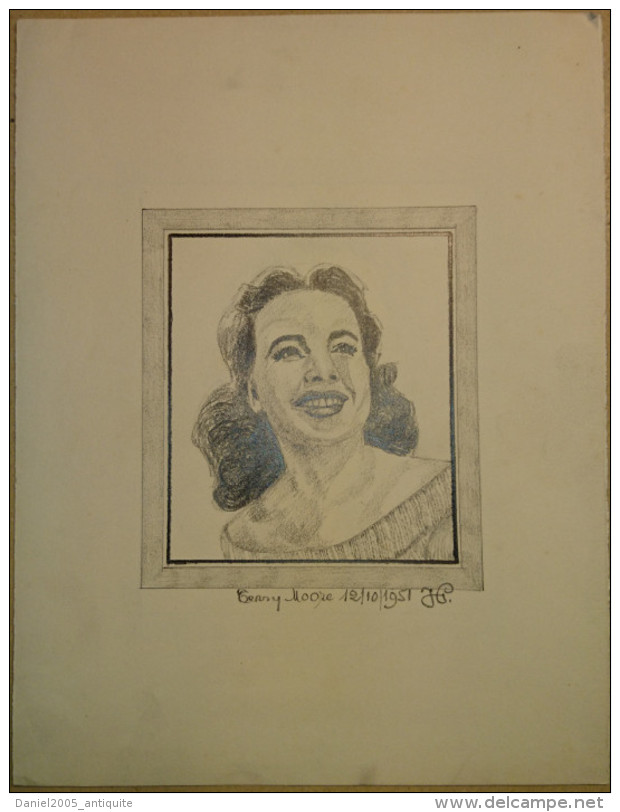 Dessin Au Crayon-Illustrateur -Terry Moore Est Une Actrice Américaine Née Le 7 Janvier 1929 à Los Angeles (3) - Dessins