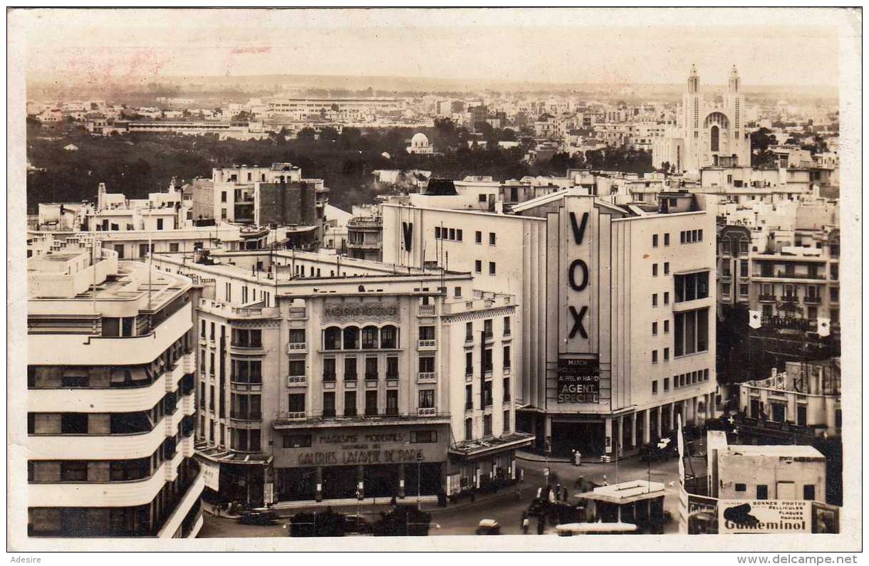 CASABLANCA - Un Coin De La Place De France, Fotokarte Als FP Gel.195?, Rollenstempel Freimachung, Gel.Casablanca &gt; Da - Casablanca
