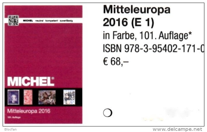 Europa Band 1 Mitteleuropa MICHEL 2016 Neu 68€ Katalog Austria Schweiz UN Genf Wien CZ CSR Ungarn Liechtenstein Slowakei - Collections