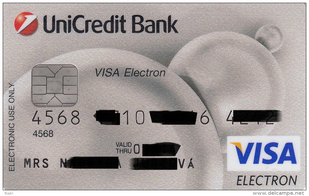 Czech Republic - UniCredit Bank - VISA Elektron - Cartes De Crédit (expiration Min. 10 Ans)