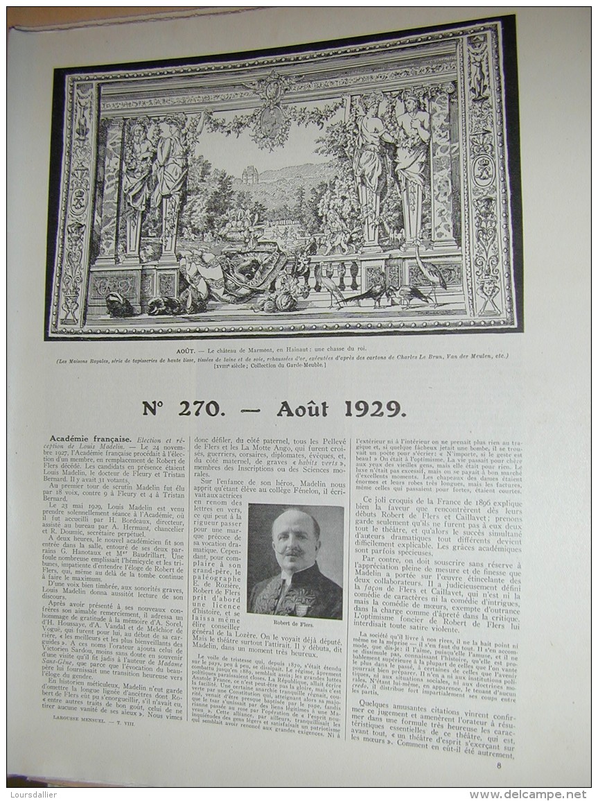 LAROUSSE 1929 N°270 ARMEE SALUT CAPAZZA CROMWELL PEINTURE GIL GLOSSOPTOSE MALTE MADELIN LOIS MILITAIRES  SAXE TOTEM WIDA - Encyclopaedia