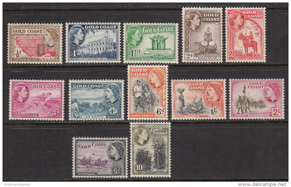 Gold Coast 1952-54 Full Set, Mint Mounted, Sc# , SG 153-164 - Costa D'Oro (...-1957)