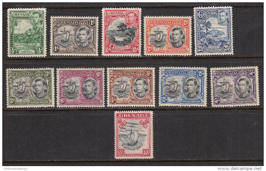 Grenada 1938-50 Mint No Hinge, Mint Mounted, See Desc, Sc# 131-142, SG 153-162,163e - Grenada (...-1974)