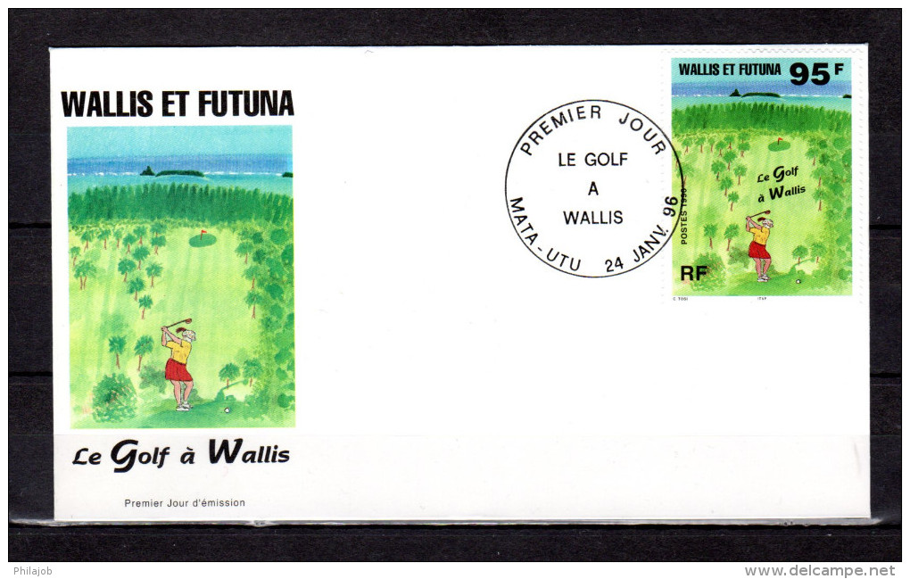 WALLIS ET FUTUNA 1996 : Enveloppe 1er Jour " LE GOLF A WALLIS ". N° YT 486. Parfait état. FDC - Golf