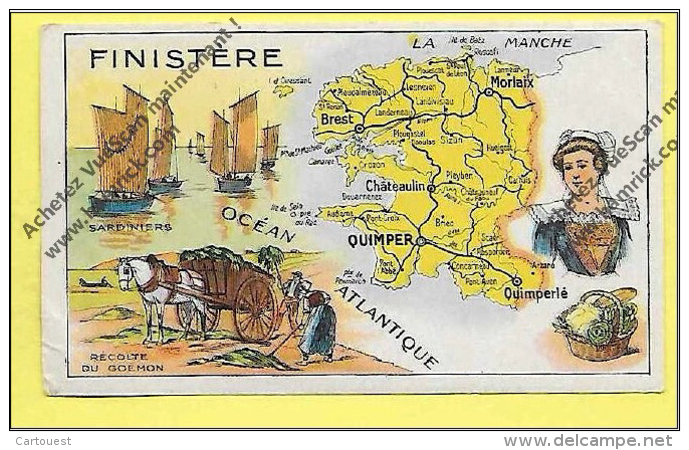 FINISTERE Carte Géographique « Image Bon Point Ecole, Constipation Reinette Duval, FINISTERE Carte Géographique » - Diplome Und Schulzeugnisse