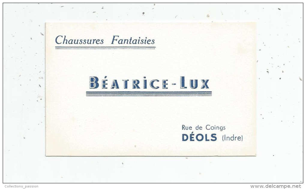 Carte De Visite , BEATRICE LUX , DEOLS , INDRE , Chaussures Fantaisies - Visiting Cards