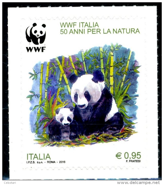 ITALIA / ITALY 2016** - WWF Italia - 50 Anni Per La Natura - 1 Val. Autoadesivo Come Da Scansione - 2011-20:  Nuovi