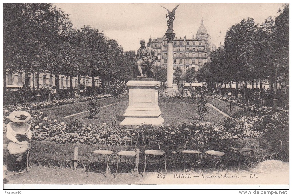 Cp , 75 , PARIS , Square D'Anvers - Squares