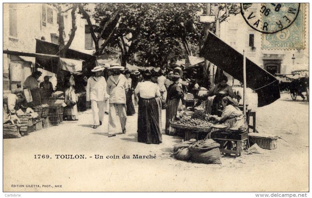 83 TOULON Un Coin Du Marché  Carte Précurseur Animée - Toulon