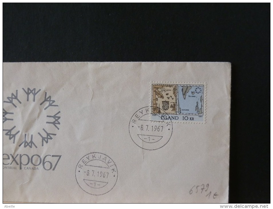 A6579   FDC  ISLANDE - 1967 – Montréal (Canada)