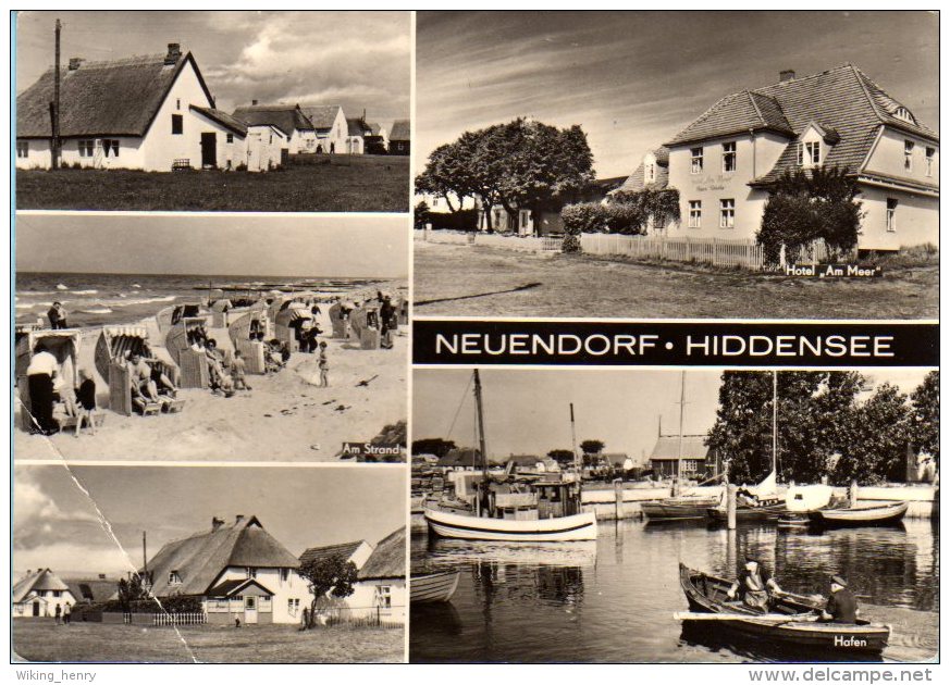 Hiddensee Neuendorf - S/w Mehrbildkarte 1 - Hiddensee