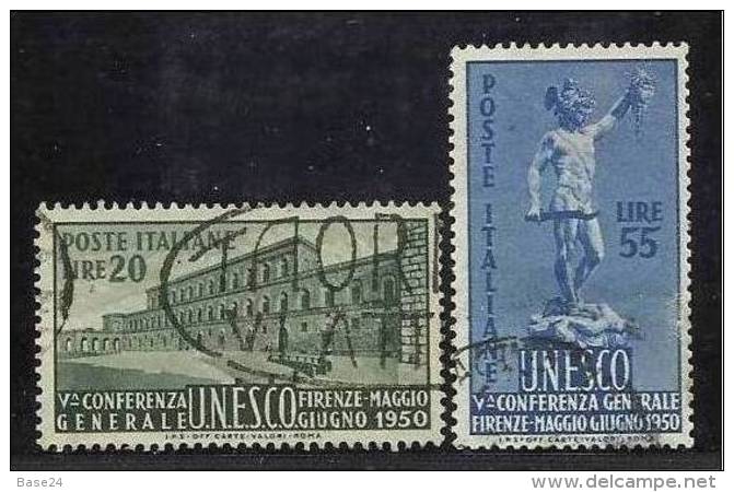 1950 Italia Italy Repubblica U.N.E.S.C.O. Serie Unesco Di 2v. Usata USED - 1946-60: Usati