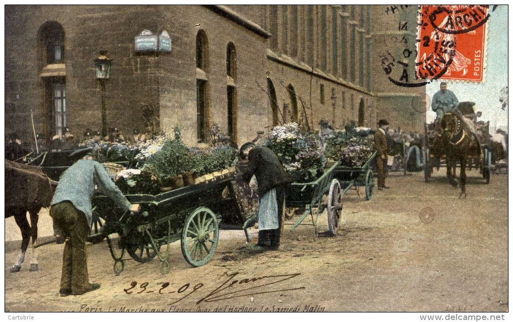 PARIS Le Marché Aux Fleurs,quai De L'Horloge,le Samedi Matin-Couleur Aqua-Photo-Animée - Arrondissement: 01