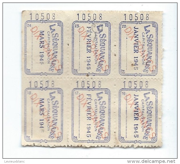 Timbres De Cotisation/La Séquanaise Capitalisation/ 1945       VPN48 - Bank & Versicherung