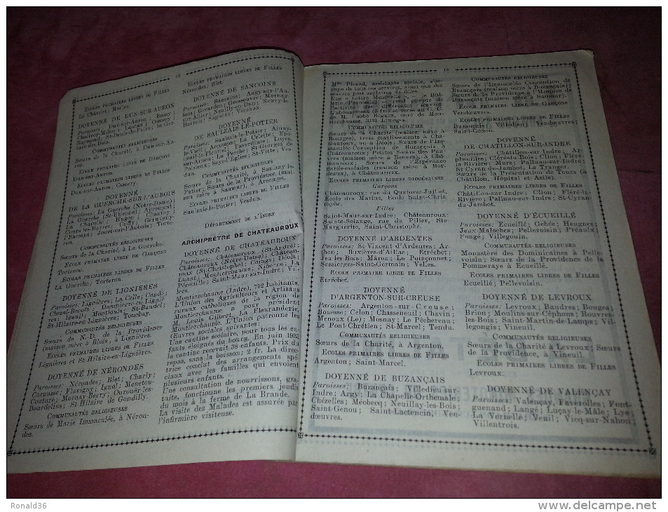 Almanach 1934 Catholique BOURGES 18 CHATEAUROUX Indre Berry Avion Paquebot Atlantique Nicolas Paquet Dirigeable Train - Grand Format : 1921-40