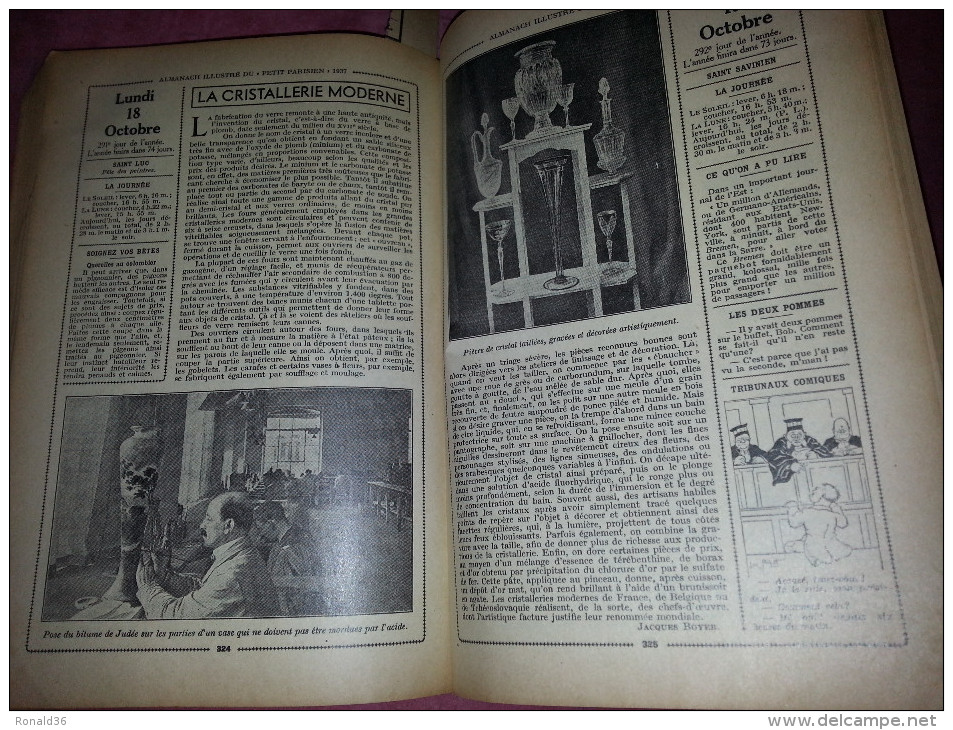 almanach 1937  avion paquebot tel aviv flotte israélite à haifa train ligne de chemin de fer trolley métro cristallerie