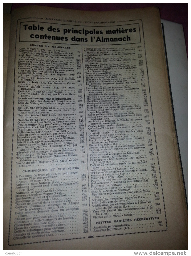 almanach 1937  avion paquebot tel aviv flotte israélite à haifa train ligne de chemin de fer trolley métro cristallerie