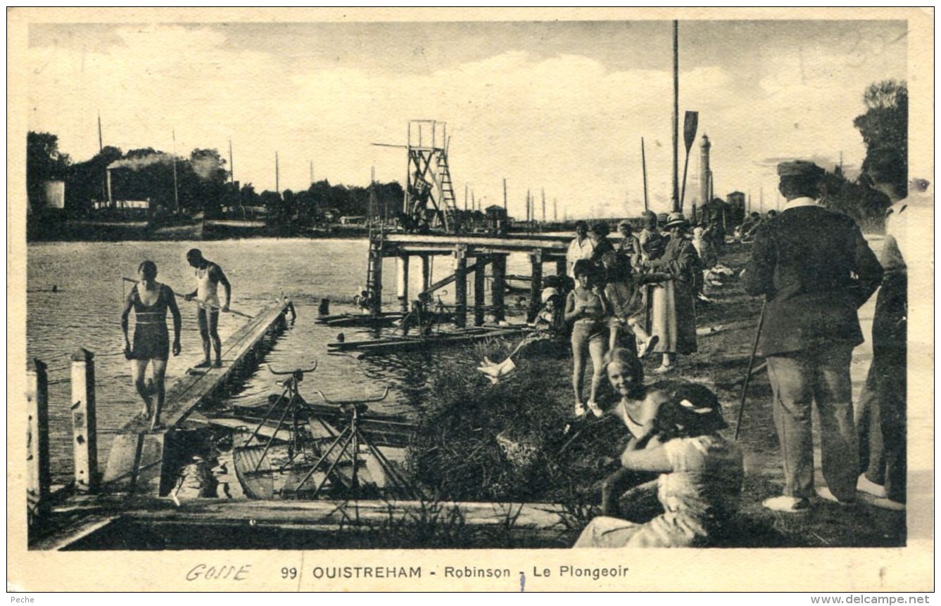 N°132 E -cpa Ouistreham -Robinson-le Plongeoir- - Schwimmen