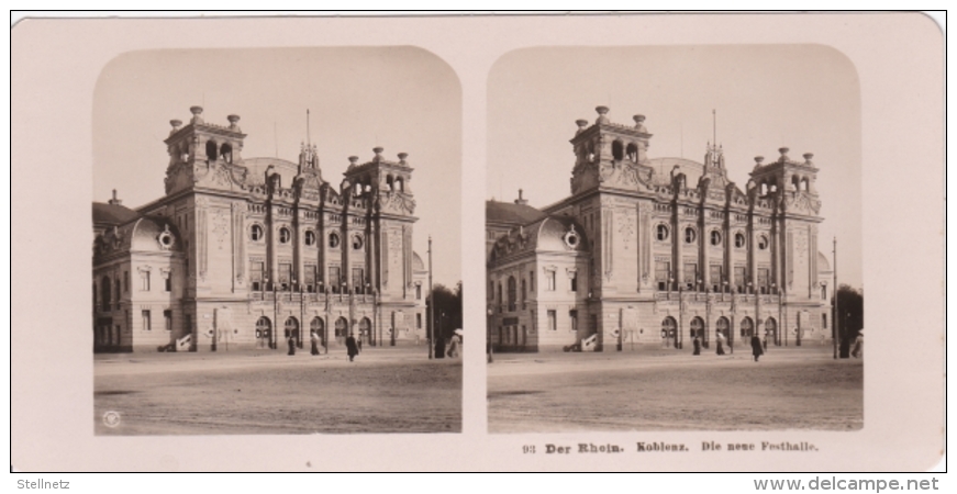 Stereo-Foto (photo Stéréo) 93 Der Rhein -Koblenz, Die Neue Festhalle- - Autres & Non Classés